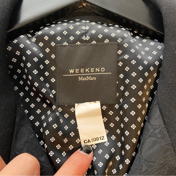 Weekend Max Mara Black Wool Double Breasted Trench Coat size 8 - Picture 3 of 4